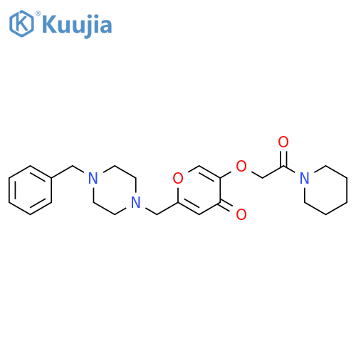 2-(4-benzylpiperazin-1-yl)methyl-5-2-oxo-2-(piperidin-1-yl)ethoxy-4H-pyran-4-one structure