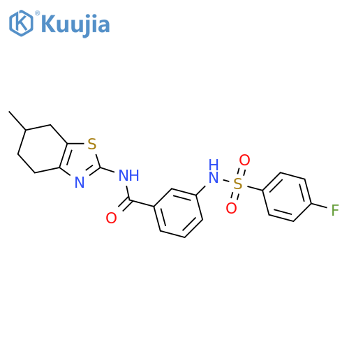 3-(4-fluorobenzenesulfonamido)-N-(6-methyl-4,5,6,7-tetrahydro-1,3-benzothiazol-2-yl)benzamide structure
