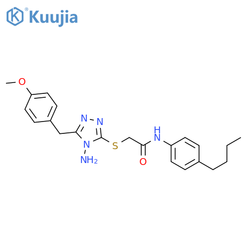 2-[[4-amino-5-[(4-methoxyphenyl)methyl]-1,2,4-triazol-3-yl]sulfanyl]-N-(4-butylphenyl)acetamide structure