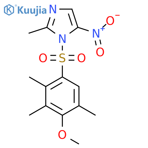 1-(4-methoxy-2,3,5-trimethylbenzenesulfonyl)-2-methyl-5-nitro-1H-imidazole structure