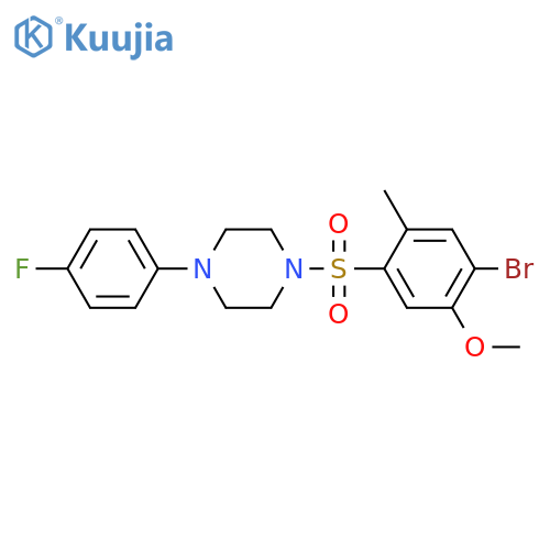 1-(4-bromo-5-methoxy-2-methylbenzenesulfonyl)-4-(4-fluorophenyl)piperazine structure
