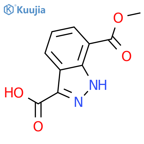 7-(Methoxycarbonyl)-1H-indazole-3-carboxylic acid structure