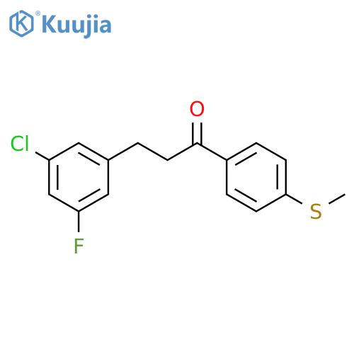 3-(3-chloro-5-fluorophenyl)-1-(4-methylsulfanylphenyl)propan-1-one structure