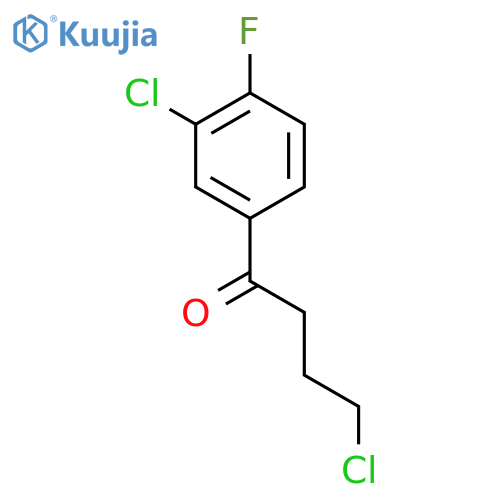 4-chloro-1-(3-chloro-4-fluorophenyl)butan-1-one structure