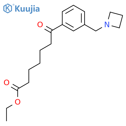 Ethyl 7-3-(azetidinomethyl)phenyl-7-oxoheptanoate structure