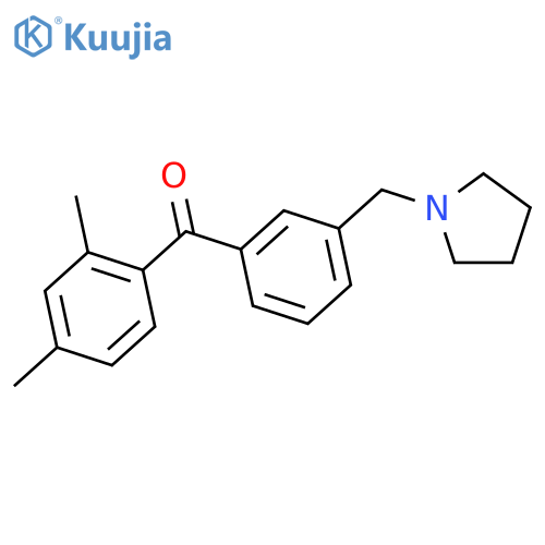 2,4-Dimethyl-3'-pyrrolidinomethyl benzophenone structure