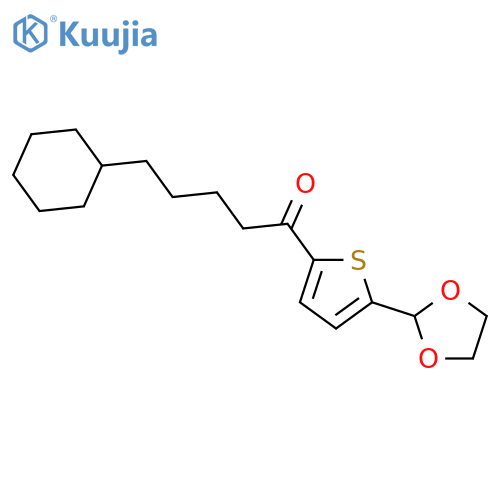 (4-Cyclohexyl)butyl 5-(1,3-dioxolan-2-yl)-2-thienyl ketone structure