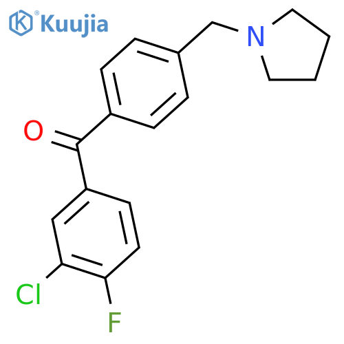 (3-chloro-4-fluorophenyl)-[4-(pyrrolidin-1-ylmethyl)phenyl]methanone structure