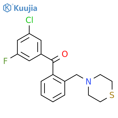 (3-chloro-5-fluorophenyl)-[2-(thiomorpholin-4-ylmethyl)phenyl]methanone structure
