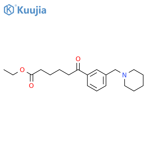 Ethyl 6-oxo-6-3-(piperidinomethyl)phenylhexanoate structure