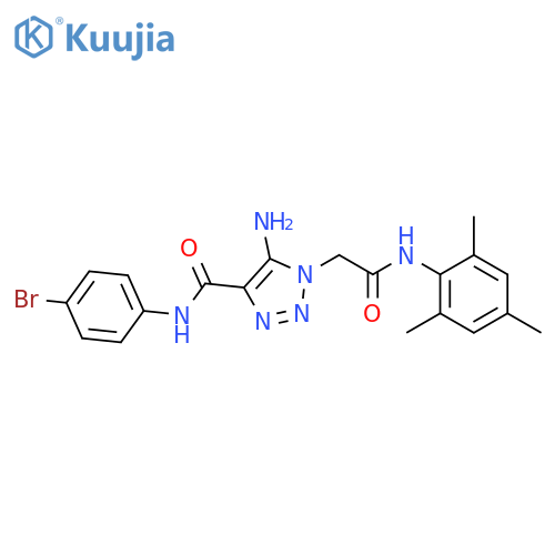 5-amino-N-(4-bromophenyl)-1-{(2,4,6-trimethylphenyl)carbamoylmethyl}-1H-1,2,3-triazole-4-carboxamide structure