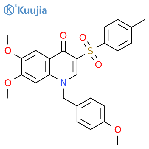 3-(4-ethylbenzenesulfonyl)-6,7-dimethoxy-1-(4-methoxyphenyl)methyl-1,4-dihydroquinolin-4-one structure