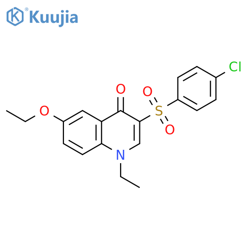 3-(4-chlorobenzenesulfonyl)-6-ethoxy-1-ethyl-1,4-dihydroquinolin-4-one structure