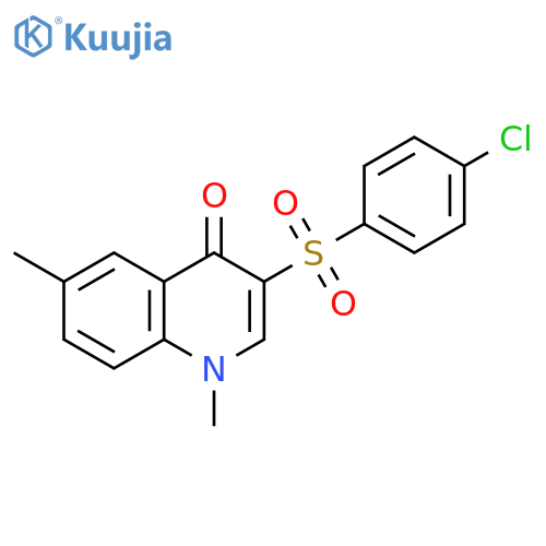 3-(4-chlorobenzenesulfonyl)-1,6-dimethyl-1,4-dihydroquinolin-4-one structure