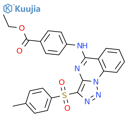 ethyl 4-{3-(4-methylbenzenesulfonyl)-1,2,3triazolo1,5-aquinazolin-5-ylamino}benzoate structure