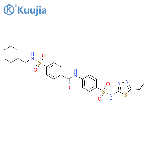 4-cyclohexyl(methyl)sulfamoyl-N-{4-(5-ethyl-1,3,4-thiadiazol-2-yl)sulfamoylphenyl}benzamide structure