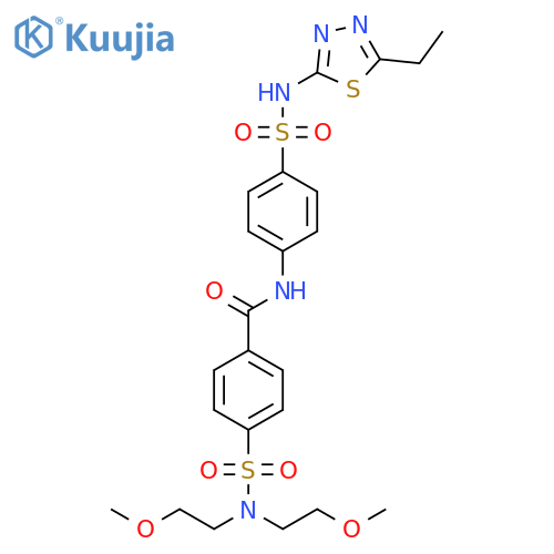 4-bis(2-methoxyethyl)sulfamoyl-N-{4-(5-ethyl-1,3,4-thiadiazol-2-yl)sulfamoylphenyl}benzamide structure