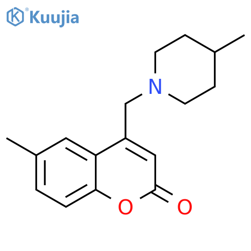 6-methyl-4-(4-methylpiperidin-1-yl)methyl-2H-chromen-2-one structure