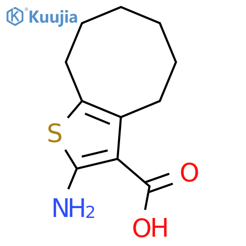 2-amino-4H,5H,6H,7H,8H,9H-cycloocta[b]thiophene-3-carboxylic acid structure
