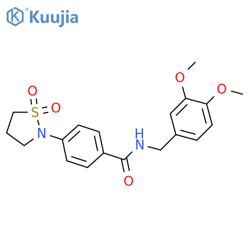 N-(3,4-dimethoxyphenyl)methyl-4-(1,1-dioxo-1lambda6,2-thiazolidin-2-yl)benzamide structure