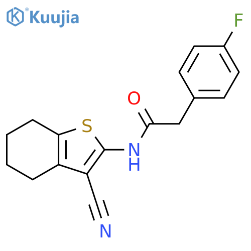 N-(3-cyano-4,5,6,7-tetrahydro-1-benzothiophen-2-yl)-2-(4-fluorophenyl)acetamide structure