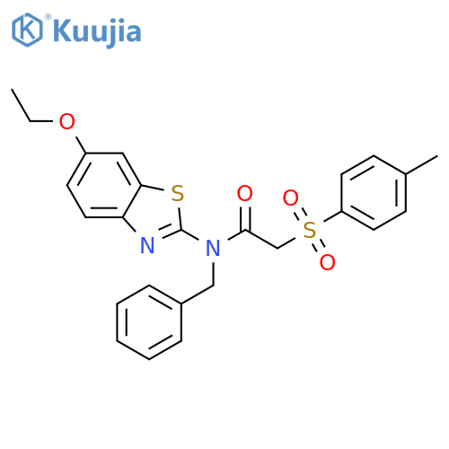 N-benzyl-N-(6-ethoxy-1,3-benzothiazol-2-yl)-2-(4-methylbenzenesulfonyl)acetamide structure
