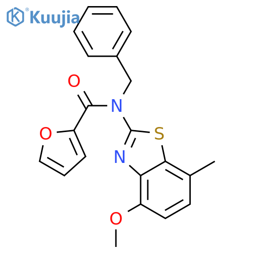 N-benzyl-N-(4-methoxy-7-methyl-1,3-benzothiazol-2-yl)furan-2-carboxamide structure