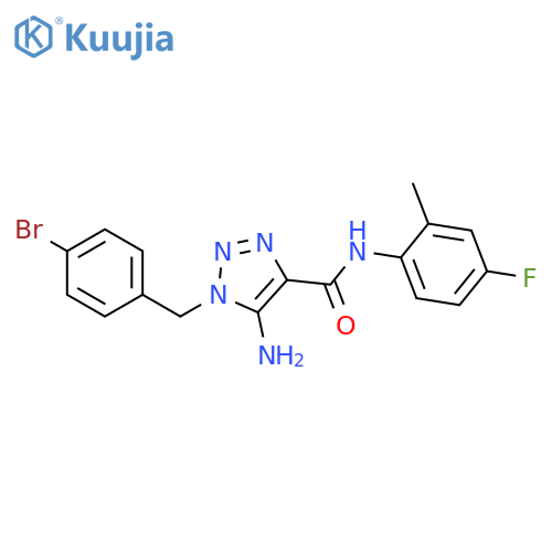 5-amino-1-(4-bromophenyl)methyl-N-(4-fluoro-2-methylphenyl)-1H-1,2,3-triazole-4-carboxamide structure