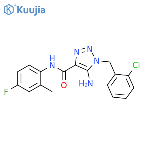 5-amino-1-(2-chlorophenyl)methyl-N-(4-fluoro-2-methylphenyl)-1H-1,2,3-triazole-4-carboxamide structure