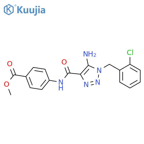 methyl 4-{5-amino-1-(2-chlorophenyl)methyl-1H-1,2,3-triazole-4-amido}benzoate structure