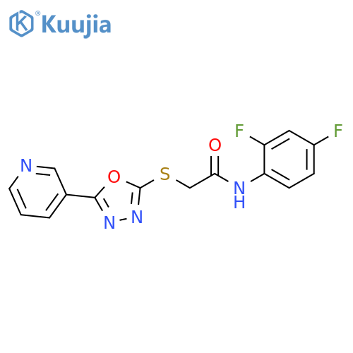 N-(2,4-difluorophenyl)-2-{5-(pyridin-3-yl)-1,3,4-oxadiazol-2-ylsulfanyl}acetamide structure