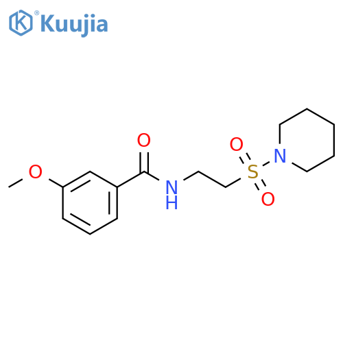 3-methoxy-N-2-(piperidine-1-sulfonyl)ethylbenzamide structure