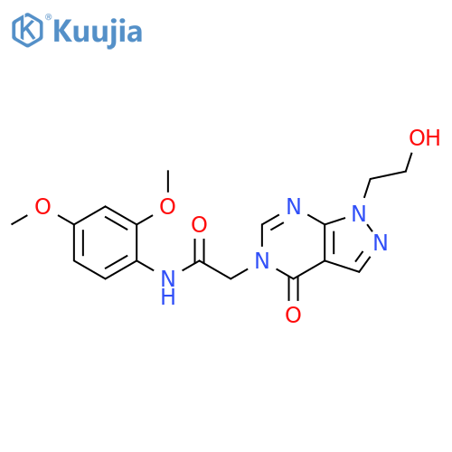 N-(2,4-dimethoxyphenyl)-2-1-(2-hydroxyethyl)-4-oxo-1H,4H,5H-pyrazolo3,4-dpyrimidin-5-ylacetamide structure
