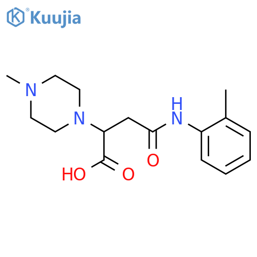 3-(2-methylphenyl)carbamoyl-2-(4-methylpiperazin-1-yl)propanoic acid structure