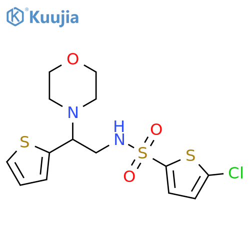 5-chloro-N-2-(morpholin-4-yl)-2-(thiophen-2-yl)ethylthiophene-2-sulfonamide structure