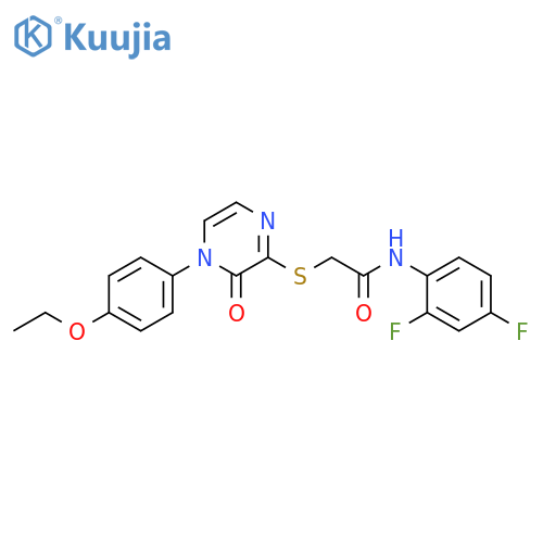 N-(2,4-difluorophenyl)-2-{4-(4-ethoxyphenyl)-3-oxo-3,4-dihydropyrazin-2-ylsulfanyl}acetamide structure