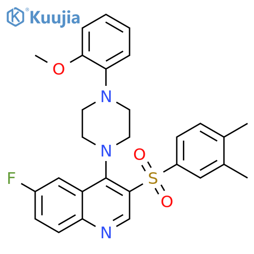 3-(3,4-dimethylbenzenesulfonyl)-6-fluoro-4-4-(2-methoxyphenyl)piperazin-1-ylquinoline structure