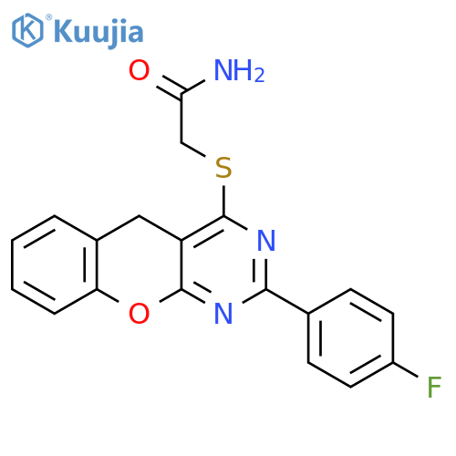 2-{2-(4-fluorophenyl)-5H-chromeno2,3-dpyrimidin-4-ylsulfanyl}acetamide structure