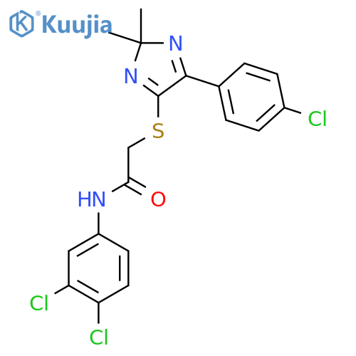 2-{5-(4-chlorophenyl)-2,2-dimethyl-2H-imidazol-4-ylsulfanyl}-N-(3,4-dichlorophenyl)acetamide structure