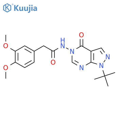 N-{1-tert-butyl-4-oxo-1H,4H,5H-pyrazolo3,4-dpyrimidin-5-yl}-2-(3,4-dimethoxyphenyl)acetamide structure