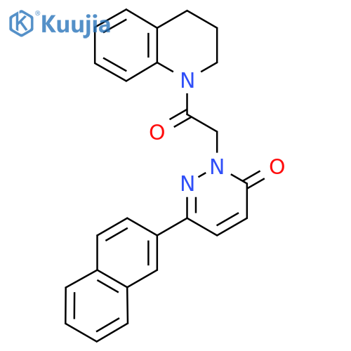 6-(naphthalen-2-yl)-2-2-oxo-2-(1,2,3,4-tetrahydroquinolin-1-yl)ethyl-2,3-dihydropyridazin-3-one structure