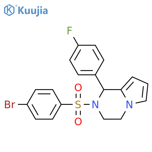 2-(4-bromophenyl)sulfonyl-1-(4-fluorophenyl)-3,4-dihydro-1H-pyrrolo[1,2-a]pyrazine structure
