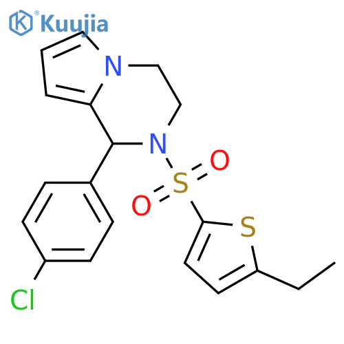 1-(4-chlorophenyl)-2-(5-ethylthiophen-2-yl)sulfonyl-1H,2H,3H,4H-pyrrolo1,2-apyrazine structure