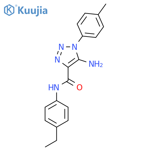 5-amino-N-(4-ethylphenyl)-1-(4-methylphenyl)-1H-1,2,3-triazole-4-carboxamide structure