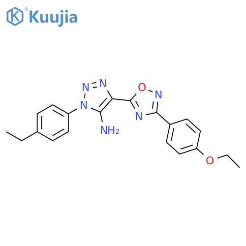 4-3-(4-ethoxyphenyl)-1,2,4-oxadiazol-5-yl-1-(4-ethylphenyl)-1H-1,2,3-triazol-5-amine structure