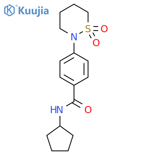 N-cyclopentyl-4-(1,1-dioxo-1lambda6,2-thiazinan-2-yl)benzamide structure