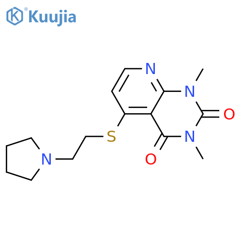 1,3-dimethyl-5-{2-(pyrrolidin-1-yl)ethylsulfanyl}-1H,2H,3H,4H-pyrido2,3-dpyrimidine-2,4-dione structure