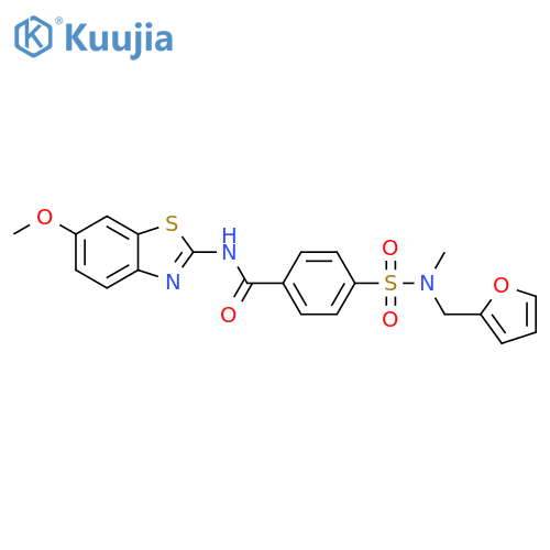4-{(furan-2-yl)methyl(methyl)sulfamoyl}-N-(6-methoxy-1,3-benzothiazol-2-yl)benzamide structure