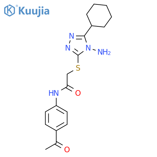 N-(4-acetylphenyl)-2-(4-amino-5-cyclohexyl-4H-1,2,4-triazol-3-yl)sulfanylacetamide structure
