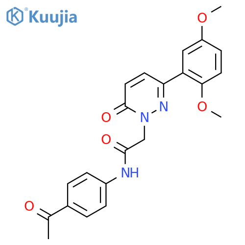 N-(4-acetylphenyl)-2-3-(2,5-dimethoxyphenyl)-6-oxo-1,6-dihydropyridazin-1-ylacetamide structure